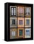 This poster captures interesting windows found throughout Portugal-Mallorie Ostrowitz-Framed Stretched Canvas