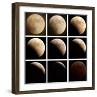 This Sequence of Photographs Shows the Total Eclipse of the Moon over Denver, Colorado-null-Framed Photographic Print