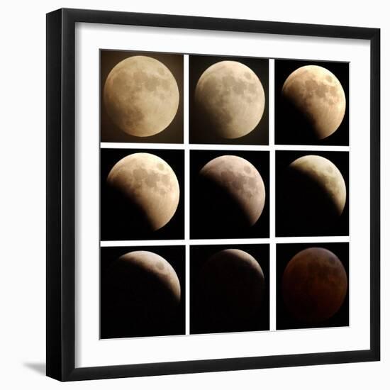 This Sequence of Photographs Shows the Total Eclipse of the Moon over Denver, Colorado-null-Framed Photographic Print