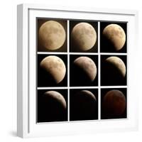 This Sequence of Photographs Shows the Total Eclipse of the Moon over Denver, Colorado-null-Framed Photographic Print