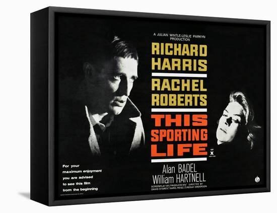 THIS SPORTING LIFE, US lobbycard, from left: Richard Harris, Rachel Roberts, 1963.-null-Framed Stretched Canvas