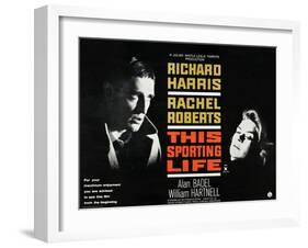 THIS SPORTING LIFE, US lobbycard, from left: Richard Harris, Rachel Roberts, 1963.-null-Framed Art Print