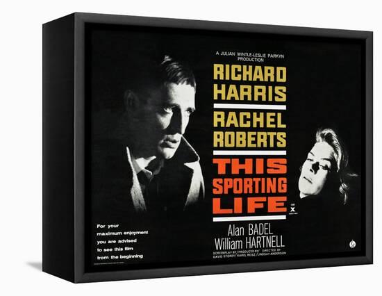 THIS SPORTING LIFE, US lobbycard, from left: Richard Harris, Rachel Roberts, 1963.-null-Framed Stretched Canvas