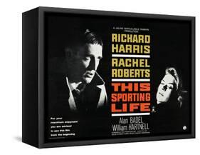 THIS SPORTING LIFE, US lobbycard, from left: Richard Harris, Rachel Roberts, 1963.-null-Framed Stretched Canvas