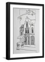 This street scene from beautiful, Bruges, Belgium is typical of Flemish architecture.-Richard Lawrence-Framed Photographic Print