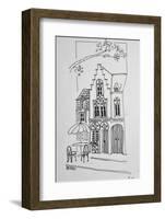 This street scene from beautiful, Bruges, Belgium is typical of Flemish architecture.-Richard Lawrence-Framed Photographic Print