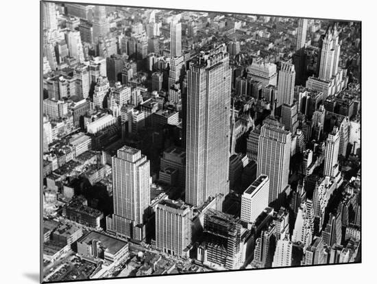 This View Shows the Western Front Along Sixth Avenue of the Nearly Completed Rockefeller Center-null-Mounted Photographic Print