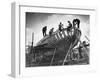 This Wooden Fishing Boat was Built by 60 People in 100 Days, WW2 Topsham Shipyard 1944-null-Framed Photographic Print