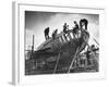 This Wooden Fishing Boat was Built by 60 People in 100 Days, WW2 Topsham Shipyard 1944-null-Framed Photographic Print