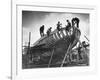 This Wooden Fishing Boat was Built by 60 People in 100 Days, WW2 Topsham Shipyard 1944-null-Framed Photographic Print