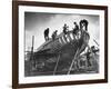 This Wooden Fishing Boat was Built by 60 People in 100 Days, WW2 Topsham Shipyard 1944-null-Framed Photographic Print