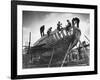 This Wooden Fishing Boat was Built by 60 People in 100 Days, WW2 Topsham Shipyard 1944-null-Framed Photographic Print