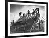 This Wooden Fishing Boat was Built by 60 People in 100 Days, WW2 Topsham Shipyard 1944-null-Framed Photographic Print