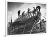 This Wooden Fishing Boat was Built by 60 People in 100 Days, WW2 Topsham Shipyard 1944-null-Framed Photographic Print