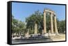 Tholos, Ancient Greek ruins, Olympia, Greece-Lisa S. Engelbrecht-Framed Stretched Canvas