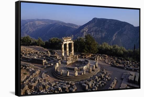 Tholos Athena temple at Delphi archeological site-Charles Bowman-Framed Stretched Canvas