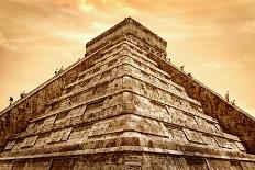 Serpent Head and Long Stairway on Pyramid of Kukulcan-Thom Lang-Photographic Print