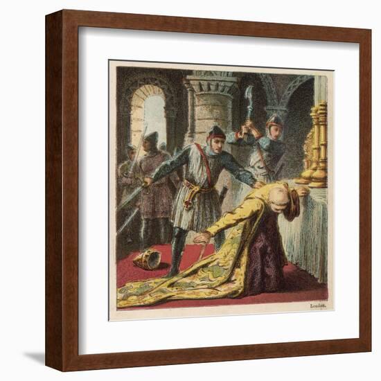 Thomas a Becket Archbishop of Canterbury is Murdered is His Own Cathedral by Knights-Joseph Kronheim-Framed Art Print