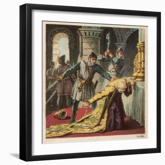 Thomas a Becket Archbishop of Canterbury is Murdered is His Own Cathedral by Knights-Joseph Kronheim-Framed Art Print