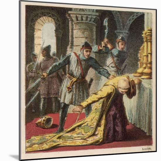 Thomas a Becket Archbishop of Canterbury is Murdered is His Own Cathedral by Knights-Joseph Kronheim-Mounted Art Print