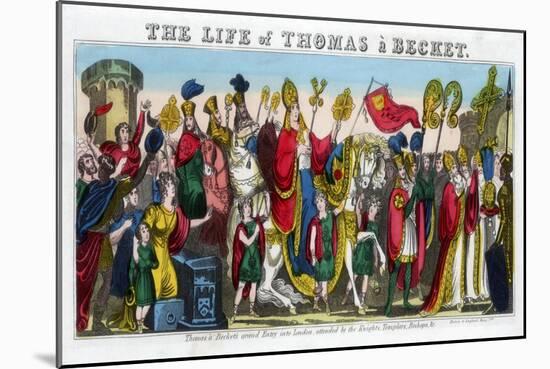 Thomas a Becket's Grand Entry into London…, 12th Century-null-Mounted Giclee Print