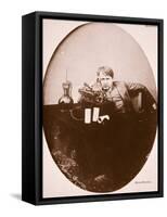 Thomas A. Edison Sitting by His Improved Machine, 1889-null-Framed Stretched Canvas