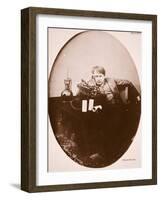 Thomas A. Edison Sitting by His Improved Machine, 1889-null-Framed Photographic Print