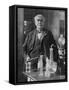 Thomas Alva Edison American Inventor on His 77th Birthday in His West Orange Laboratory-null-Framed Stretched Canvas