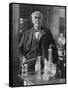 Thomas Alva Edison American Inventor on His 77th Birthday in His West Orange Laboratory-null-Framed Stretched Canvas