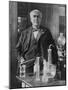 Thomas Alva Edison American Inventor on His 77th Birthday in His West Orange Laboratory-null-Mounted Premium Photographic Print