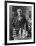 Thomas Alva Edison American Inventor on His 77th Birthday in His West Orange Laboratory-null-Framed Photographic Print