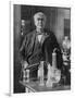 Thomas Alva Edison American Inventor on His 77th Birthday in His West Orange Laboratory-null-Framed Photographic Print