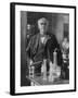 Thomas Alva Edison American Inventor on His 77th Birthday in His West Orange Laboratory-null-Framed Photographic Print