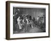 Thomas Alva Edison Testing His Phonograph, Circa 1900-null-Framed Photographic Print