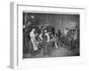 Thomas Alva Edison Testing His Phonograph, Circa 1900-null-Framed Photographic Print