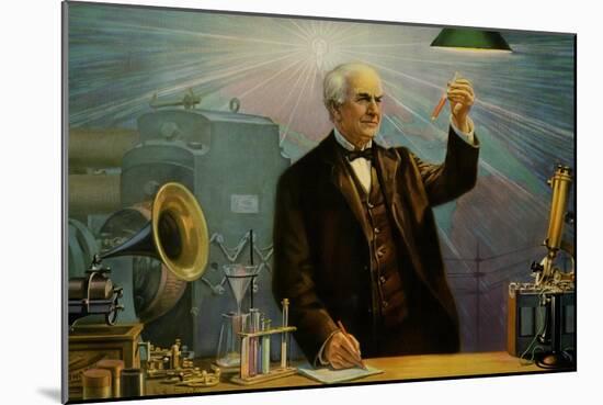 Thomas Alva Edison-null-Mounted Art Print