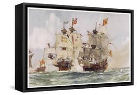 Thomas and Edward Howard are Sent by Henry VIII to Deal with the Scottish Captain Andrew Barton-Charles Dixon-Framed Stretched Canvas