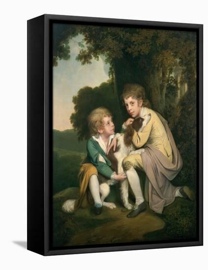 Thomas and Joseph Pickford as Children, circa 1777-9-Joseph Wright of Derby-Framed Stretched Canvas
