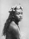 A Samoan girl, with chaplet of hibiscus flowers, 1902-Thomas Andrew-Photographic Print