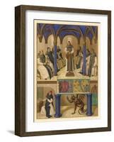 Thomas Aquinas Noted Theologian Depicted Instructing a Group of Clerics-Jean Fouquet-Framed Art Print