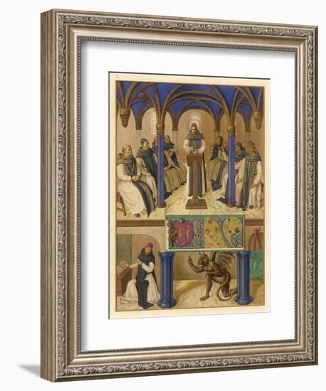 Thomas Aquinas Noted Theologian Depicted Instructing a Group of Clerics-Jean Fouquet-Framed Art Print