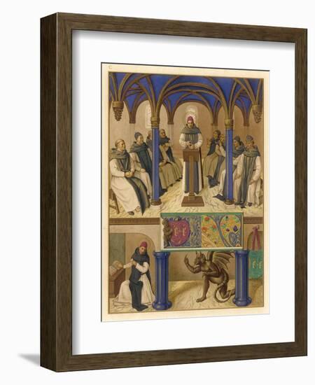 Thomas Aquinas Noted Theologian Depicted Instructing a Group of Clerics-Jean Fouquet-Framed Art Print