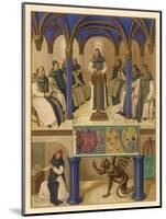 Thomas Aquinas Noted Theologian Depicted Instructing a Group of Clerics-Jean Fouquet-Mounted Art Print