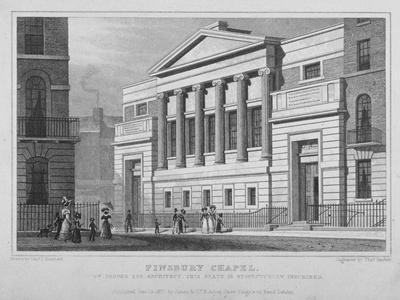 Finsbury Chapel, Blomfield Street, City of London, 1827