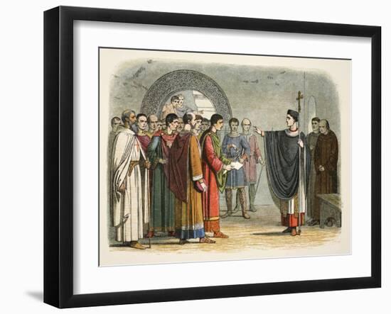 Thomas Becket Forbids the Earl of Leicester to Pass Sentence on Him-James William Edmund Doyle-Framed Giclee Print