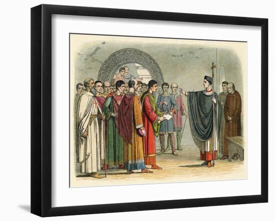 Thomas Becket Refuses to Seal the Constitutions of Claredon-James Doyle-Framed Art Print