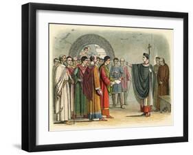 Thomas Becket Refuses to Seal the Constitutions of Claredon-James Doyle-Framed Art Print