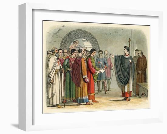 Thomas Becket Refuses to Seal the Constitutions of Claredon-James Doyle-Framed Art Print