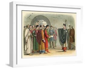 Thomas Becket Refuses to Seal the Constitutions of Claredon-James Doyle-Framed Art Print