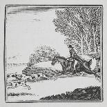 Engraving Of a Man Out Hunting On Horseback With Dogs-Thomas Bewick-Giclee Print
